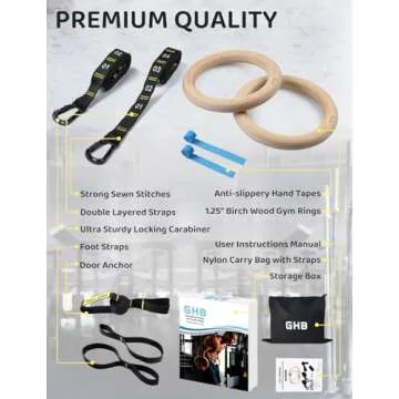 GHB Gymnastic Rings Olympic Rings for Unmatched Workouts