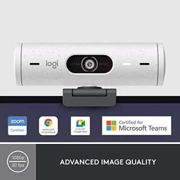 Logitech Brio 500 Full HD Webcam with Auto Light Correction,Show Mode, Dual Noise Reduction Mics, We...