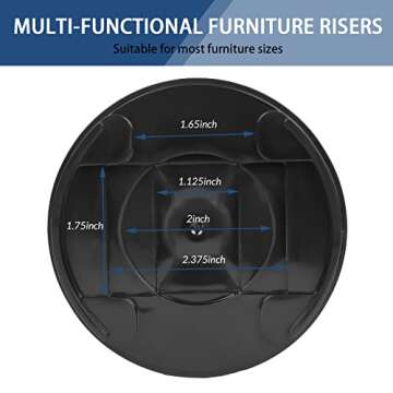 SOCIALCOMFY 8 Pack Adjustable Bed Risers | Stackable Heavy Duty Space Saver for All Furniture