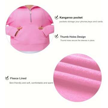 Women's Stylish Half Zip Sweatshirt with Pockets