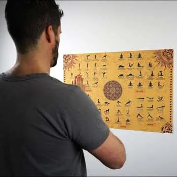 The Mindful Word Yoga Poses Poster (24x36 Inches) - Extra Large Yoga Poster with 62 Asanas/Positions/Stretches English & Sanskrit (Rolled/Tube)