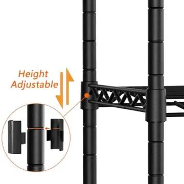 3-Shelf Adjustable Heavy Duty Storage Shelves,36" Wx14 Dx35.8 H Metal Organizer Wire Rack for Laundry Bathroom Kitchen Pantry Closet Garage Shelving Black