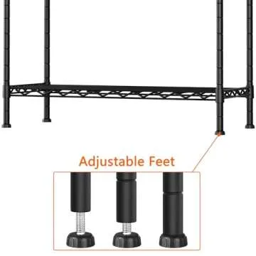 3-Shelf Adjustable Heavy Duty Storage Shelves,36" Wx14 Dx35.8 H Metal Organizer Wire Rack for Laundry Bathroom Kitchen Pantry Closet Garage Shelving Black