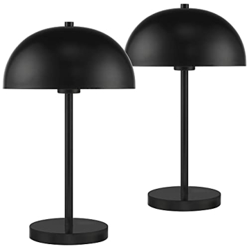 360 Lighting Rhys Modern Table Lamps Set of 2 Black Accent