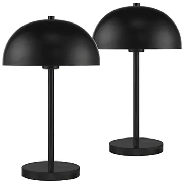 360 Lighting Rhys Modern Table Lamps Set of 2 Black Accent
