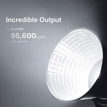 Godox SL200III Studio LED Video Light 215W High Power Photography Light 5600K±200K Dimmable 8 FX Lighting Effects CRI96 TLCI97 Bowens Mount APP Remote Control for Studio Live Streaming Photography