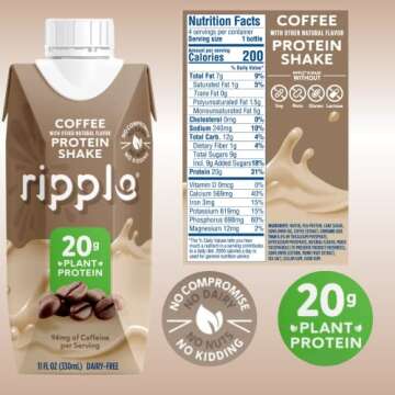 Ripple Vegan Protein Shake - Energizing Coffee Flavor