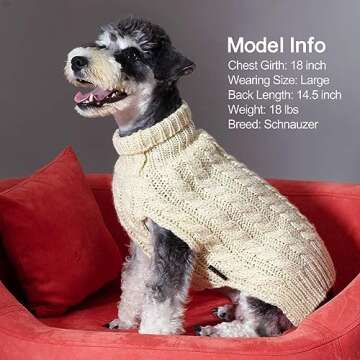 KYEESE Dog Sweaters for Small Dogs with Golden Thread Turtleneck Pet Sweater Cat Sweater for Winter