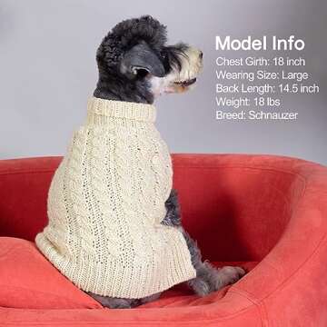KYEESE Dog Sweaters for Small Dogs with Golden Thread Turtleneck Pet Sweater Cat Sweater for Winter