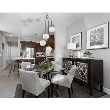 Mid Century Modern Pendant Lighting - 4-Light Brass Chandelier