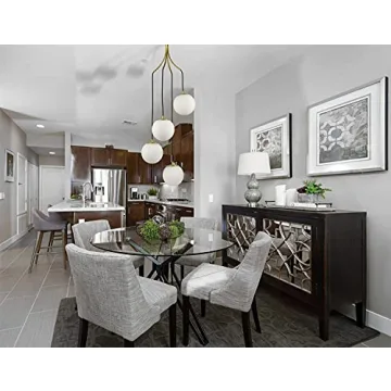 Mid Century Modern Pendant Lighting - 4-Light Brass Chandelier