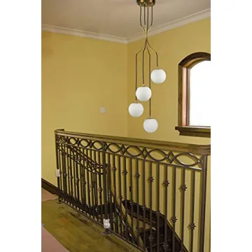 Mid Century Modern Pendant Lighting - 4-Light Brass Chandelier