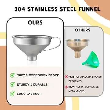 Aozita Stainless Steel Spice Funnel - Ultimate Kitchen Tool