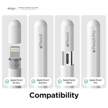 elago Pencil Grip 2 Pack Holder Sleeve Compatible with Apple Pencil (1st & 2nd Generation) and Apple...
