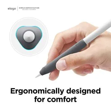 elago Pencil Grip 2 Pack Holder Sleeve Compatible with Apple Pencil (1st & 2nd Generation) and Apple Pencil (USB-C) [Dark Grey & Green]