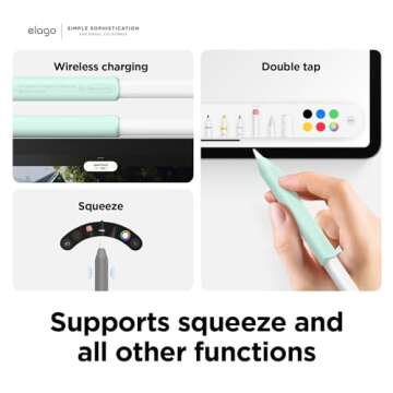elago Pencil Grip 2 Pack Holder Sleeve Compatible with Apple Pencil (1st & 2nd Generation) and Apple Pencil (USB-C) [Dark Grey & Green]