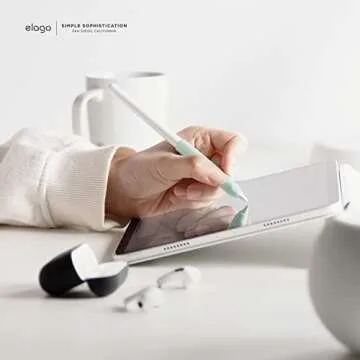 elago Pencil Grip 2 Pack Holder Sleeve Compatible with Apple Pencil (1st & 2nd Generation) and Apple Pencil (USB-C) [Dark Grey & Green]