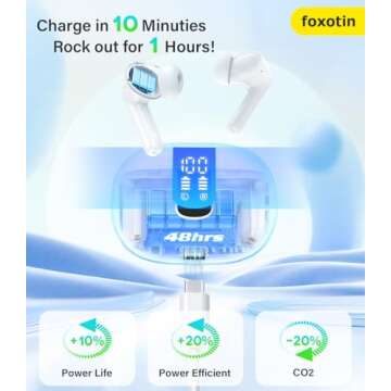 Ear Buds Wireless Earbuds - Bluetooth 5.3 Headphones (48H Playback) Built in Mic with LED Display Ch...