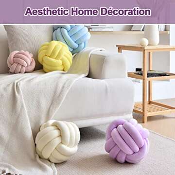 ZAKUN Knot Pillow Ball, Soft Round Throw Pillow Cushion Home Decorative Ball Pillows, Handmade Plush...