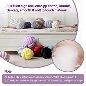 ZAKUN Knot Pillow Ball, Soft Round Throw Pillow Cushion Home Decorative Ball Pillows, Handmade Plush Throw Knotted Pillow for Home Décor Children Play Knot Ball