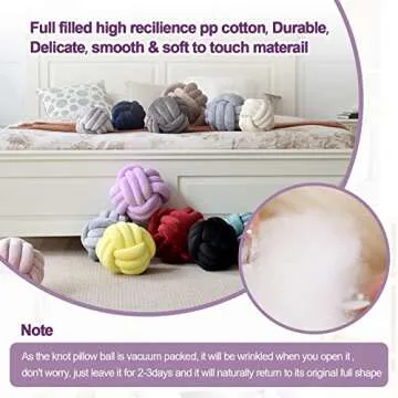 ZAKUN Knot Pillow Ball, Soft Round Throw Pillow Cushion Home Decorative Ball Pillows, Handmade Plush Throw Knotted Pillow for Home Décor Children Play Knot Ball