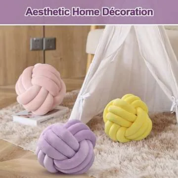 ZAKUN Knot Pillow Ball, Soft Round Throw Pillow Cushion Home Decorative Ball Pillows, Handmade Plush Throw Knotted Pillow for Home Décor Children Play Knot Ball