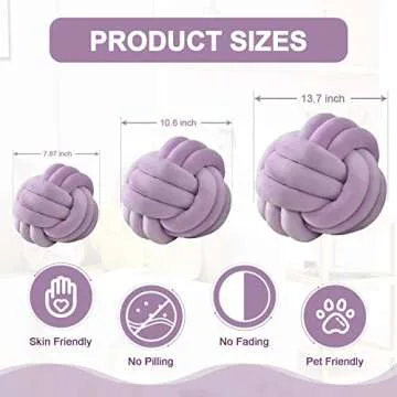 ZAKUN Knot Pillow Ball, Soft Round Throw Pillow Cushion Home Decorative Ball Pillows, Handmade Plush Throw Knotted Pillow for Home Décor Children Play Knot Ball