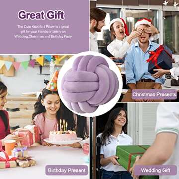 ZAKUN Knot Pillow Ball, Soft Round Throw Pillow Cushion Home Decorative Ball Pillows, Handmade Plush Throw Knotted Pillow for Home Décor Children Play Knot Ball