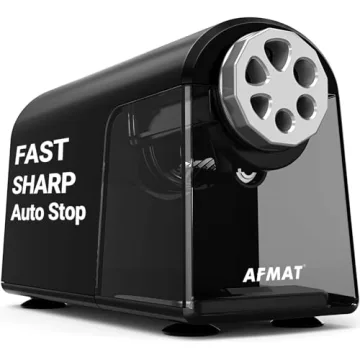 AFMAT Heavy Duty Electric Pencil Sharpener - Super Fast, 6 Holes