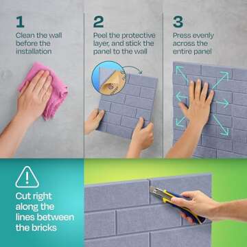 Ekkogo Acoustic Panels 18-Pack Soundproof Wall Panels 12"X12"X0.4" Brick Style Sound Panels Premium Sound Dampening Panels Easy Self Adhesive Installation - [Dusky Gray]