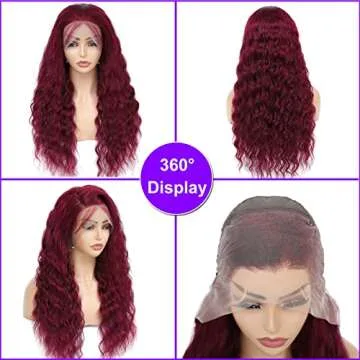 FASHION PLUS 99J Loose Wave Lace Front Wigs Human Hair Pre Plucked 200% Density 13x4 HD Transparent Burgundy Loose Deep Wave Full Frontal Human Hair Wigs for Black Women