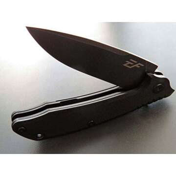 Eafengrow EF223 Folding Knife D2 Blade with G10 Handle Multi Pocket Knife Survival Outdoor Camping Survival (black)