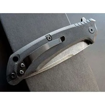 Eafengrow EF223 Folding Knife D2 Blade with G10 Handle Multi Pocket Knife Survival Outdoor Camping Survival (black)