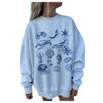 GORGLITTER Women's Oversized Graphic Sweatshirt - Trendy, Cozy, and Versatile for All Occasions