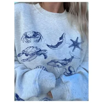 GORGLITTER Women's Oversized Graphic Sweatshirt for Comfort