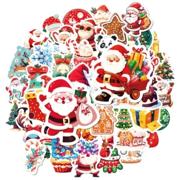 50PCS Christmas Stickers - Waterproof Festive Decor