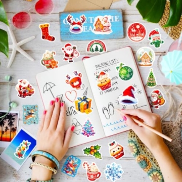 50PCS Christmas Stickers - Waterproof Festive Decor