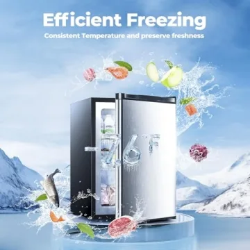 Electactic 3.0 Cu.ft Upright Freezer, Small Mini Freezer with Adjustable Thermostat, Removable Shelves, Reversible Single Door, for Bedroom/Home/Dorms/Apartment (Stainless Steel)
