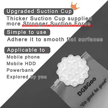 DGBGoo 5 PCS Suction Phone Case Adhesive Silicone Suction Cup Phone Holder Case for Hand Mobile Devices Mount (White)