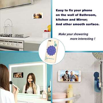 DGBGoo 5 PCS Suction Phone Case Adhesive Silicone Suction Cup Phone Holder Case for Hand Mobile Devices Mount (White)