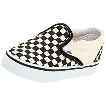 Vans Unisex Baby Classic Slip-On - Black/White Checkerboard Size 5 Toddler