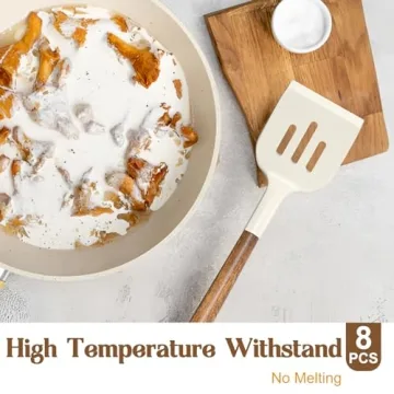 Non-Stick Kitchen Utensils Set with Acacia Wood Handles