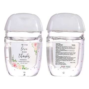 Pop Fizz Designs Hand Sanitizer Wedding Favors (10 pack) Mini Hand Sanitizer Party Favors, Travel Si...