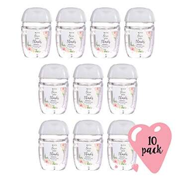 Pop Fizz Designs Hand Sanitizer Wedding Favors (10 pack) Mini Hand Sanitizer Party Favors, Travel Size Hand Sanitizer, Mini Hand Sanitizer Party Favors | 10 Floral 1oz Gels