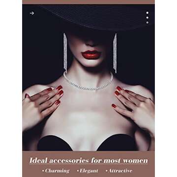 MTLEE Women Clutch Rhinestone Jewelry Set 4 Pieces Bridal Wedding Choker Bracelet Dangle Earrings Triangle Bling Glitter Purse for Party (Silver)