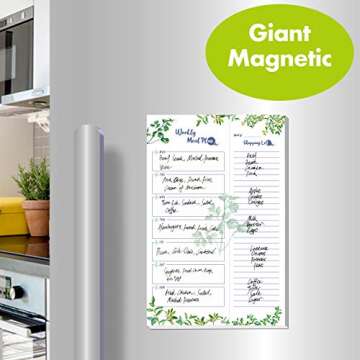 90 Pages Meal Planner with Grocery List & Magnet Base