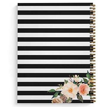 Softcover Classic Floral Get Stuff Done 8.5" x 11" Motivational Spiral Notebook/Journal, 120 Checkli...