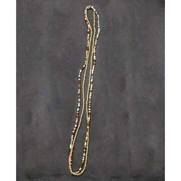 Waist Beads Body jewelry, Colorful Belly beads, Bead jewelry, Belly chains, Waist chain (2 Piece) (coffe)