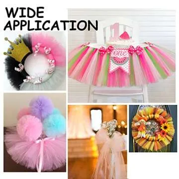 Glitter Tulle Fabric Rolls 6 Inch 50 Yards (150FT) Sequin Sparkling Ribbon Spool Netting for Wedding, Tutu Skirt, Gift Wrapping, Party Decoration (Ivory)