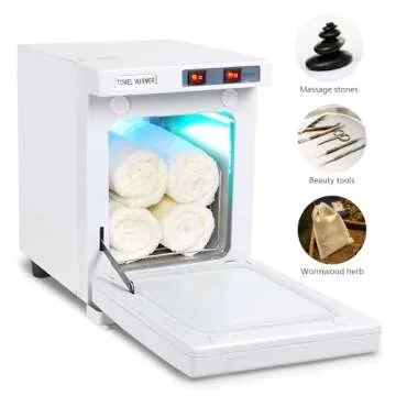BYOOTIQUE Hot Towel Warmer Cabinet, 5L Mini Small Towel Warmer, 2in1 Professional Fast Heating Portable Towel Warmer for Facial Spa, Massage, Hair Salon, Barber Shop, Estheticians, Beauty Salon, White